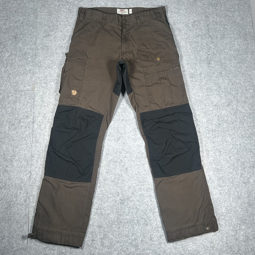Fjällräven Vidda Pro Pants Mens 30 Brown / Black Hiking Trousers G-1000 Cargo